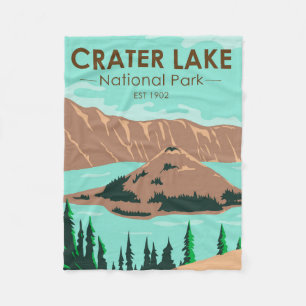 Crater Lake National Park Oregon Vintage Fleecedecke