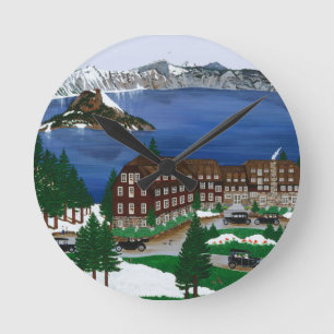 Crater Lake National Park Runde Wanduhr