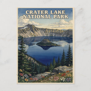 Crater Lake National Park Wizard Island Reise Postkarte