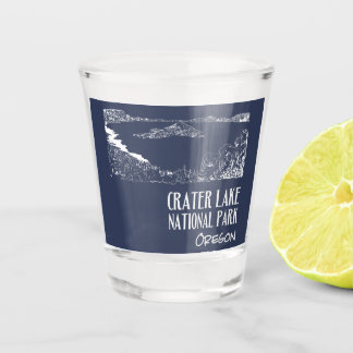 Crater-Lake-Nationalpark-Kunstillustration Schnapsglas