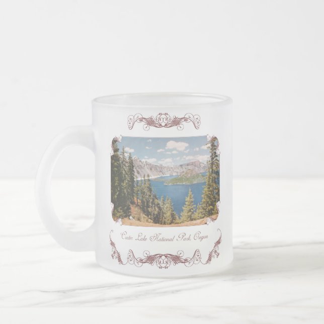 Crater Lake Oregon Mattierte Kaffee Tasse (Links)