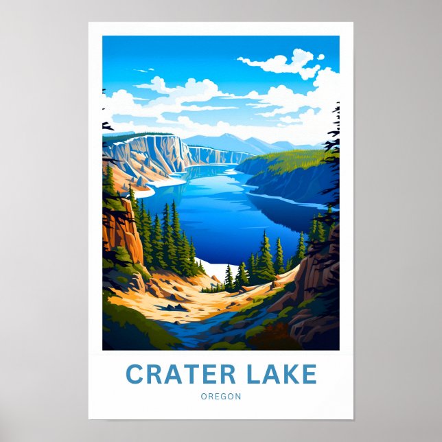 Crater Lake Oregon Reisedrucken Poster (Vorne)