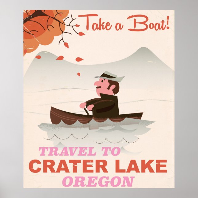 Crater Lake Oregon Vintage Reiseplakat Poster (Vorne)