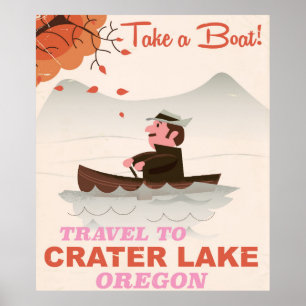 Crater Lake Oregon Vintage Reiseposter Poster