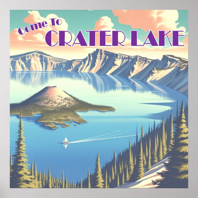 Crater Lake Vintage Poster (Vorne)