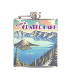 Crater Lake Vintage Poster Flachmann