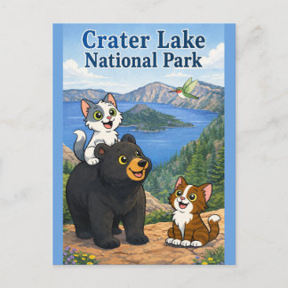 Crater National Park Postkarte von Catnaps-N-Chaos