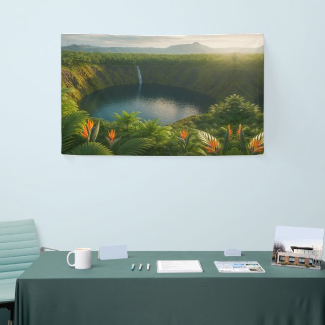 Crater of Serenity – Tropical Nature Escape Banner (Messeveranstaltung)