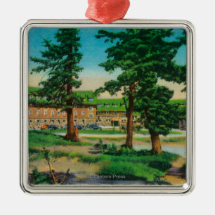 Crater See-Häuschen und alter PinesCrater See ODE Ornament Aus Metall