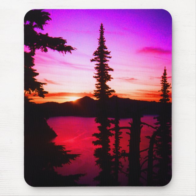 Crater See-Sonnenuntergang Mousepad (Vorne)