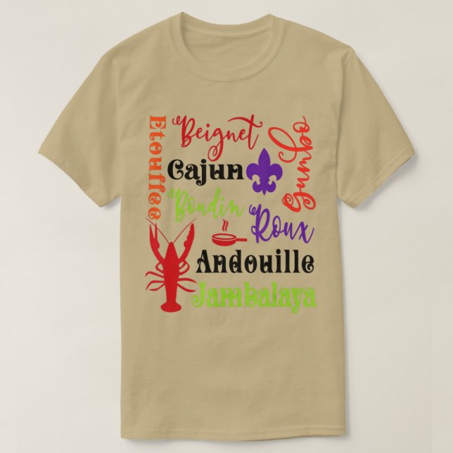 Crawfish Beignet Gumbo Jambalaya U-Bahn Bayou Funn T-Shirt (Design vorne)