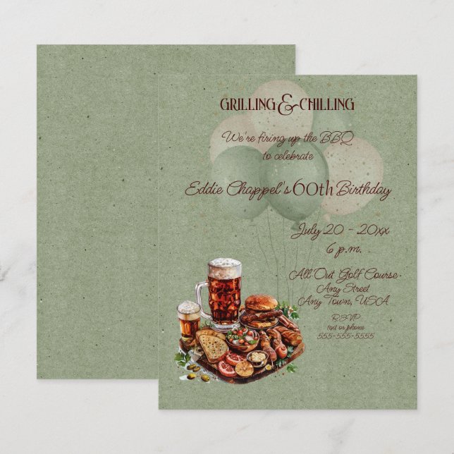 Crawfish Boil 60th Birthday Invitation Einladung (Vorne/Hinten)