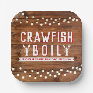 Crawfish Boil Abschluss Wiedersehen Lobster Rustik Pappteller