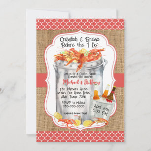 Crawfish Boil Couple's Polterabend Einladung