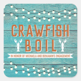 Crawfish Boil Couples Showingparty Quadratischer Aufkleber