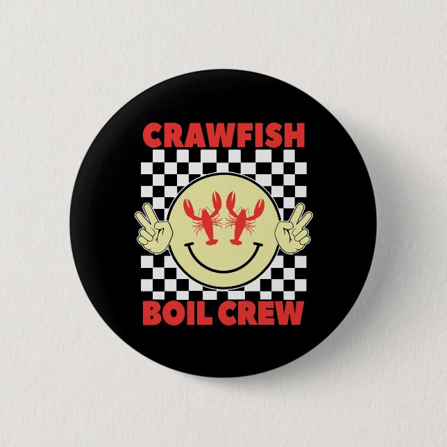 Crawfish Boil Crew Crawfish Season Crawfish Face Button (Vorderseite)