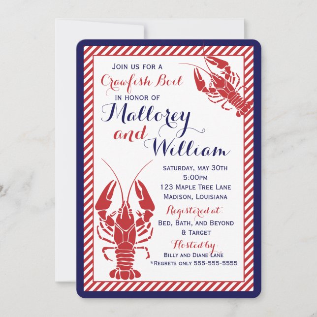 Crawfish Boil Einladung (Vorderseite)