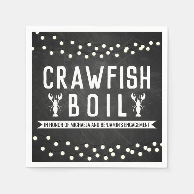 Crawfish Boil-Engagement-Partei Serviette (Vorderseite)