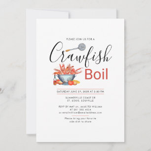 Crawfish Boil Familie Kochen Meeresfrüchte Party Einladung