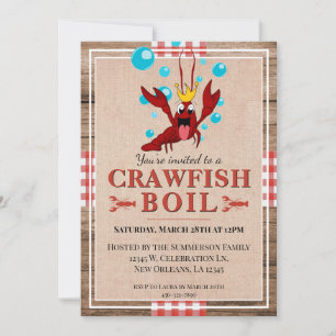 Crawfish Boil Family Wiedersehen Rustikales Party Einladung