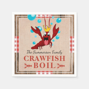 Crawfish Boil Family Wiedersehen Rustikales Party Serviette