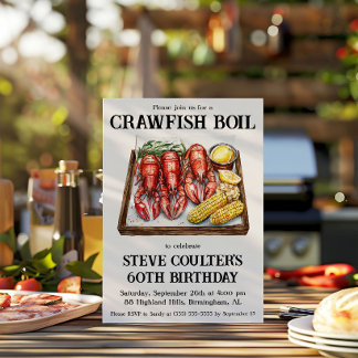 Crawfish Boil Geburtstagsparty Einladung
