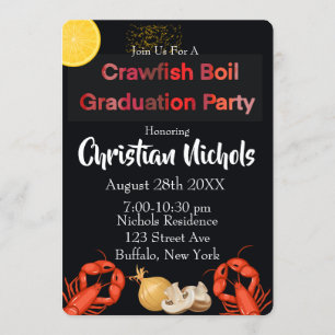 Crawfish Boil Graduation Party Einladung