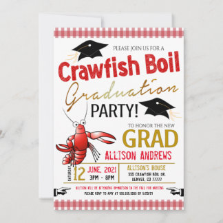 Crawfish Boil Graduation Party Einladung