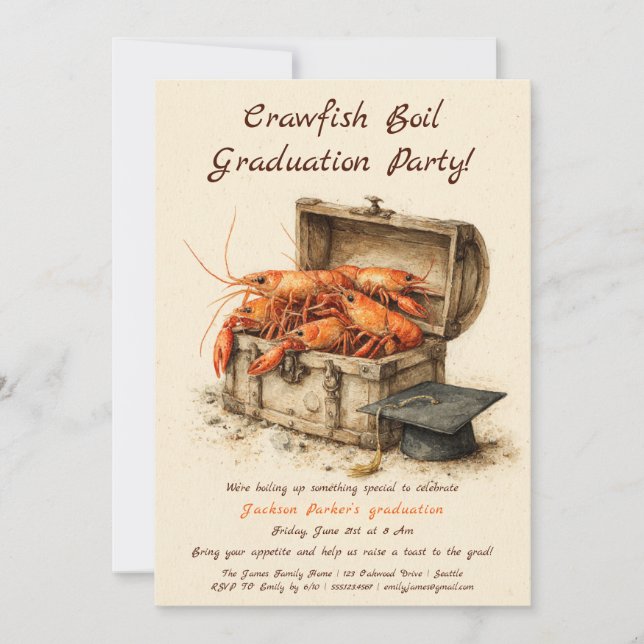 Crawfish Boil Graduation Party | Southern Style  Einladung (Vorderseite)