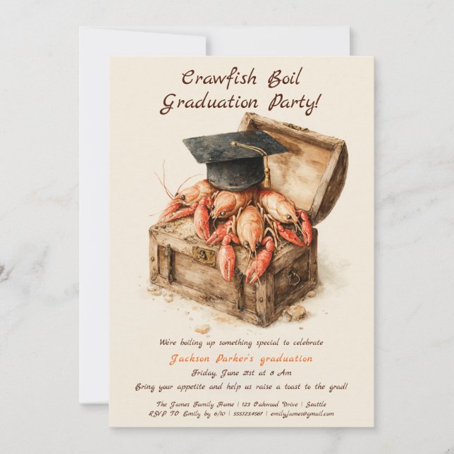Crawfish Boil Graduation Party | Southern Style  Einladung (Vorderseite)