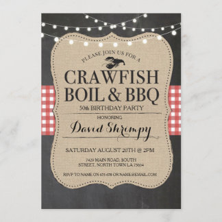 Crawfish Boil GRILLEN jedes Alter Geburtstags Humm Einladung