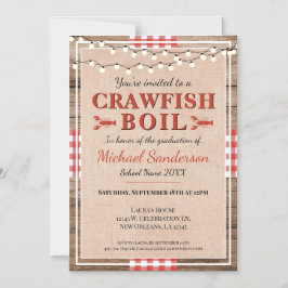 Crawfish Boil Hummer Graduierungsparty Rustikal Magneteinladung
