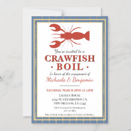 Crawfish Boil Hummer Party Blaue Verlobung Magneteinladung