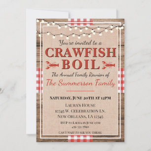 Crawfish Boil Jährliche Wiedersehen-Partys Einladung