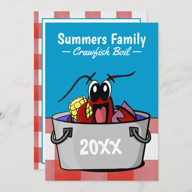 Crawfish Boil Jährliches Party Picnic Einladung (Vorne/Hinten)