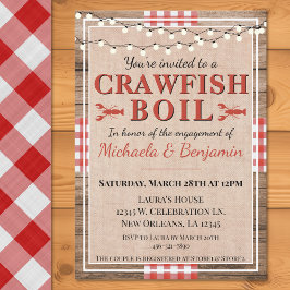 Crawfish Boil Lobster Engagement Party Rustikal Einladung
