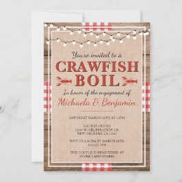 Crawfish Boil Lobster Engagement Party Rustikal Einladung
