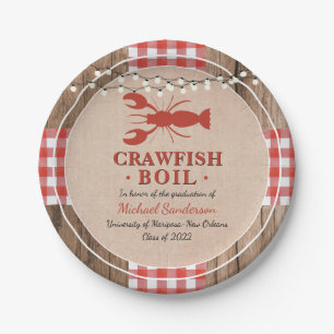 Crawfish Boil Lobster Rustic Graduation Party Pappteller