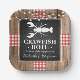 Crawfish Boil Lobster Rustic Wood Engagement Party Pappteller