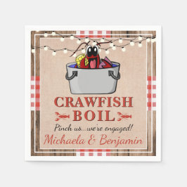 Crawfish Boil Lobster Rustikale Engagement Party Serviette