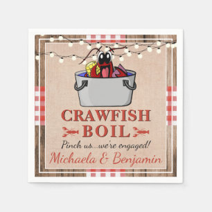 Crawfish Boil Lobster Rustikale Engagement Party Serviette