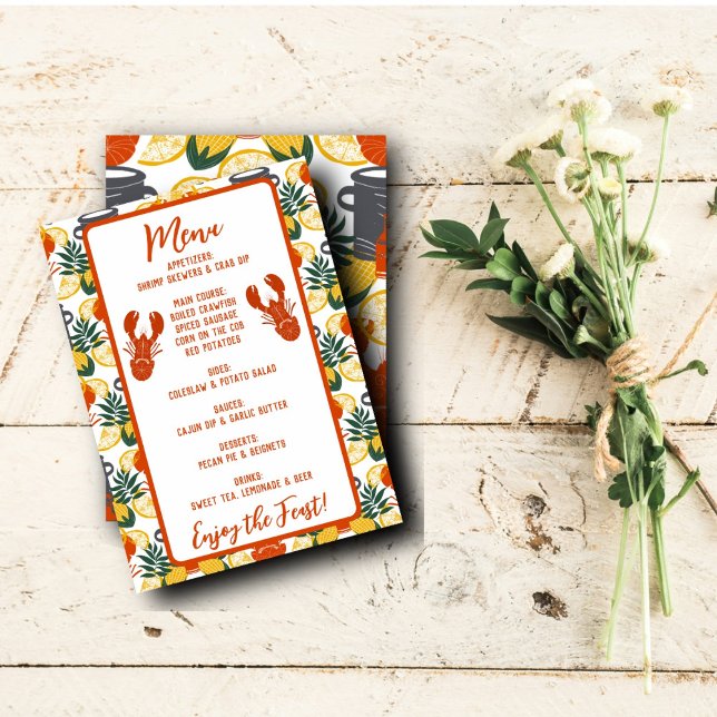 Crawfish Boil Menu Card - Cajun Fisch und Meeresfr Menükarte (Von Creator hochgeladen)