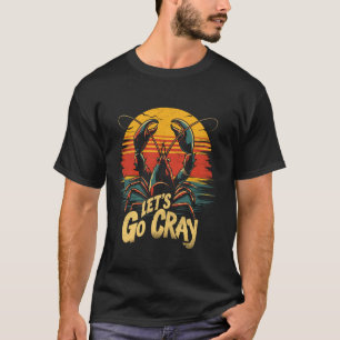 Crawfish Boil Party Lass uns Cray Retro Sunset Caj T-Shirt
