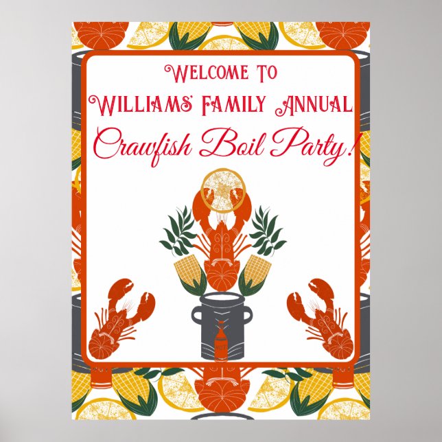 Crawfish Boil Party-Sommer Meeresfrüchte Keks Poster (Vorne)