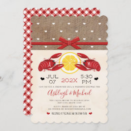 Crawfish Boil Polterabend Paare Monogram Invi Einladung