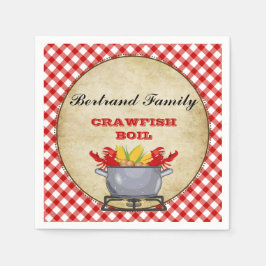 Crawfish Boil Pot Red Karo Gingham Serviette