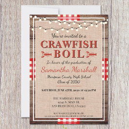 Crawfish Boil Rustic School Graduation Party Einladung