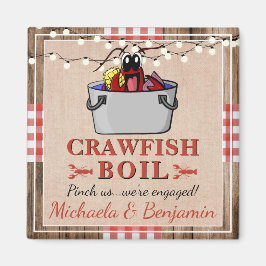 Crawfish Boil Rustikale Engagement Partei Magnet