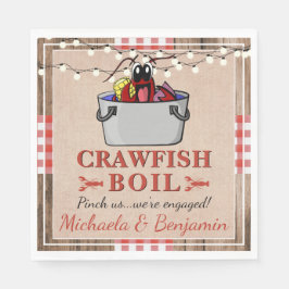 Crawfish Boil Rustikale Paare Engagement Partei Serviette