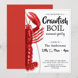 Crawfish Boil Schwarz-weiß Sommer Party Einladung